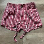 American Eagle linen blend red and white striped paper bag shorts 4 Photo 2