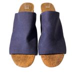 Aerosoles Women's Sz 11 W Blue Mid Level Heeled Sandal Cork Block Heel Open Toe Photo 3