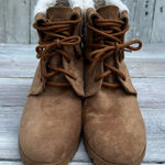 Nautica Women's  Camel Suede Ankle Boots Wedge‎ Heel Size 10 Photo 0