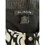 Elie McCarthy Black/Cream Paisley 3/4 Sleeve Faux Buttons‎ Scoop Neck Size L Black Size L Photo 4