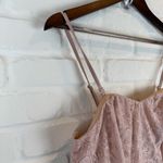 Dress the Population  Leanne Lace Mini Dress Light Pink Strapless Blush NWT XL Photo 2