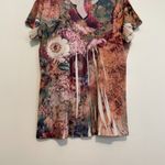 DRESSBARN DRESS BARN Plus Size Multi Floral Sublimation Short Sleeve Y2K Blouse Pink Photo 2