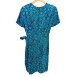 Liz Claiborne Liz Claireborne Blue Silk Star Fish Pattern‎ Wrap Dress 12 Photo 2