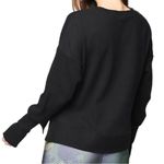 Terez Women’s Size S Black Ribbed Cotton Blend Thumbhole Pullover Sweater Photo 1