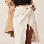 Anthropologie  Pilcro and the letterpress ivory white utility wrap skirt US 4 Photo 0