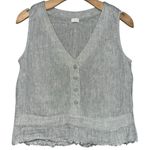 Poetry  Women’s Size 6 Light Blue Gray Linen V-Neck Button Front Vest Photo 0