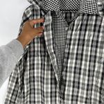 A'Nue Ligne Black‎ White Silk Gingham Layered Double Collared Shirt Size M Black Size M Photo 2