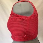 Y2K Jolie & Joy Knit Crochet Crop Womens Tank Top Sz 2X Coral Coquette Festival Orange Photo 4