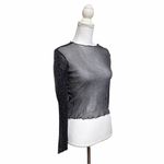 Brandy Melville Y2K Black See Through Shimmering Top Long Sleeve Photo 3