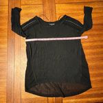 Rock & Republic Long Sleeve Black Shoulder Studded Mesh Blouse Size Medium Photo 4