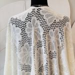 White Lace Open Front Kimono Shawl Floral Crochet Fringe Trim One Size Size undefined Photo 5