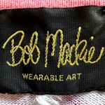 Bob Mackie  Wearable Art Cardigan Button Front Abstract 100% Cotton Pink 1X Photo 1