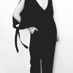 Lulus NWT Asymmetrical Tie Sleeve Jumpsuit - Black - Small Photo 5