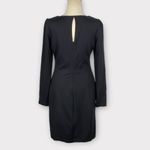 Leith V-Neck Ruched Side Mini Dress Women's Medium Black Long Sleeve NWOT Photo 2