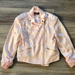 Generation Love  Pink Funnel Neck Moto Jacket Vegan Silk Blend Size XS Satin Photo 1