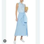 Joseph 34 US 2 Perrin Tie front Cotton Silk Blend
Poplin Midi Skirt Light Blue Photo 2