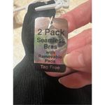 Bebe  TWO PACK SEAMLESS MICROFIBER COMFORT BRAS Sz L Black/White NWT Photo 5