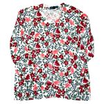 Karen Scott  Red and Green Floral Cardigan Photo 0