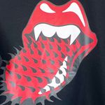 The Rolling Stones NEW Womens XS Sweatshirt Spikey Tongue Black Long‎ Sleeve Band Photo 2