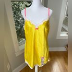 Vintage Victoria’s Secret Yellow White Hot Pink Slip Dress Chemise Size Large Photo 3