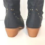 Black Studded Western Boots Women Cowboy Style Mid Calf Pull On Size 8 Photo 5