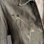 Krazy Kat VINTAGE fall floral embroidered metallic zip denim jacket retro cottagecore 90’s Photo 5