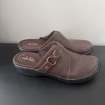 Clarks Women's  Delana Misty Dark Brown Leather Mule Clogs Size 11 Photo 5