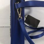 NWT Marina Rinaldi Womens Jeweled Evening Purse Navy Blue Satin Inner Pocket Bag Photo 8