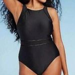 Shade & Shore  Women's High Neck Medium Coverage One Piece Swimsuit - Black 16 Photo 0