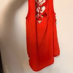 Ecote  100% Silk Boho Indie Twee Top Blouse Women’s M Laceup Back Red Cottagecore Photo 5