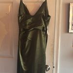 David's Bridal  Olive Green Bridesmaid Dress Photo 3