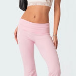 Edikted  Size S Pink Naomi Foldover Flared Leggings NWT Photo 0