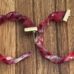 Twisted Red and Purple Hoop Earrings Photo 0