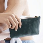 Ipsy  Green Geometric Glam Cosmetic Bag Photo 1