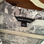 Rock & Republic  Button Up Shirt SzLarge Long Roll Tab Sleeve Gray Camouflage Top Photo 1