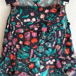 Duluth Heirloom Gardening Short Overalls Veggie Print Sz Small Black Photo 1