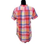 Vermont Country Store Plaid Gauzy Multicolor Mini Shirt Dress Size Medium Pink Photo 3