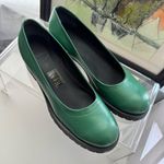 NEW Clizia Vera Pelle Green Italian Leather Mary Jane’s Size 9 Photo 2