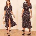 Reformation  Size 8 Rocki Collared Midi Dress Romy Rose Floral Print Photo 1