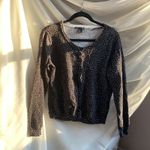 H&M  Polka Dot Button Up Black Cardigan Sweater Large Cotton Work Femme Capsule Photo 2