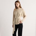 Modern Citizen  Nara Tie-Front Knit Sweater Oatmeal Size Large Photo 8