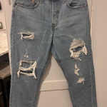 Levi's Light Blue Denim Jeans with Brown Patch Photo 0