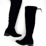 ALDO Women's Suede Flat Lace Pull On Round Toe Over The Knee Boots Black Size 8 Photo 0