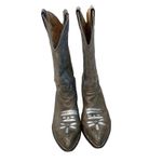 Justin Boots Justin Brown SIlver Leather Western Cowboy Boots Men's sz 7.5 D Women's size 9.5 Photo 2