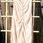 Poleci Women's Lace Sheer Knee‎ Length Dress Small Ivory Lingerie Bodycon Dress Photo 0