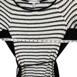 Studio One  Knit Dress S Black White Diamond Striped Belted Stretch Work Career Photo 5