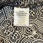 Tacera Floral Dress Black/White 1/2 Sleeve Stretchy Knee Length Sz S Fitted # Photo 3