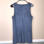 1. State  Women’s Faux Suede V-Neck Pockets Stony Blue Tank Mini Dress Photo 3