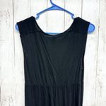 Old Navy Dress Women Size Medium Maxi Black Cotton Sleeveless Deep V Neck Casual Photo 3