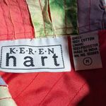 Vtg 1990s Keren Hart Rainbow Tie Dye Patchwork Button Up Cotton Jacket Sz M Red Size M Photo 2